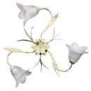 Plafoniera 3xE14 Montatura Avorio Oro Vetro Spugnato Bianco E-Energy Amelia