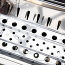 Barbecue a Carbone Carbonella 120x31x60-70 cm in Acciaio Inox Argento