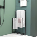 Portasciugamani da Terra a 2 Bracci Autoportante 66x20x110 cm in Metallo Nero   