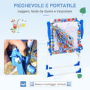 Sedia Mare Spiaggina Pieghevole per Bambini con Ombrello in Metallo e Tessuto Multicolore