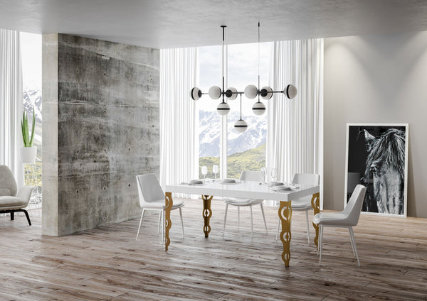 online Tavolo Allungabile 130-390x90x77 cm Karamay Bianco Frassino