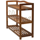 Scarpiera in Legno 3 Ripiani 74x26x62 cm 