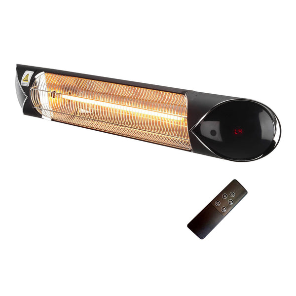 acquista Stufa Elettrica ad infrarossi da Esterno 88x13x9 cm in Fibra di Carbonio Pegaso Nero