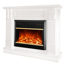 Camino Elettrico da Pavimento 96x113x30 cm Effetto Fiamma 1500W Verona Mini & Mars Bianco