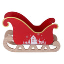 Slitta metallo casetta bianco e rosso cm 27,5x10xh20