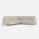Divano Angolare 6 Posti 281x221x85 cm Karay in Tessuto Latte