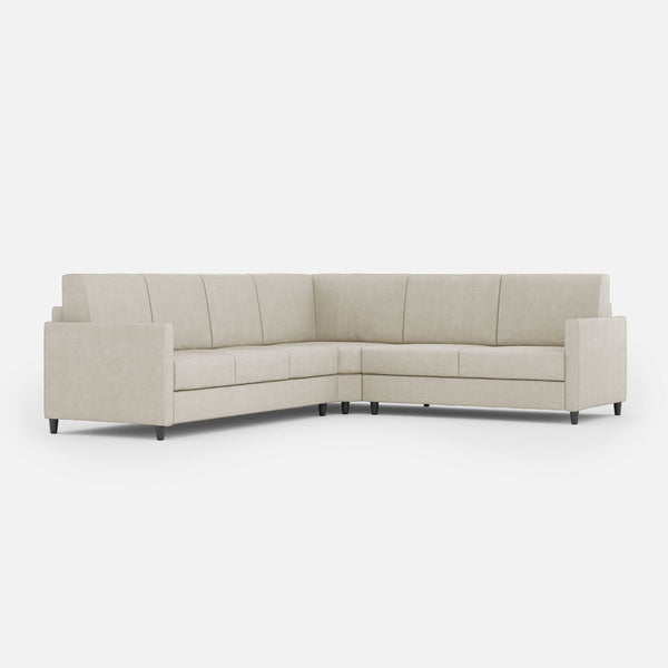 online Divano Angolare 6 Posti 281x241x85 cm Karay in Tessuto Latte