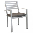 Poltrona Formentera con Cuscino 46x62x84 h cm in Alluminio Tortora