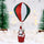 Decorazione Natalizia Mongolfiera di Babbo Natale Ø40x92 cm in Velluto Bianco Verde e Rosso