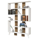 Libreria 120x164h cm Jane bianca particolari noce