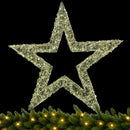 Stella Luminosa di Natale 3D in Metallo con 1800 LED Luce Calda Larghezza 58 cm