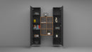 Parete Attrezzata Soggiorno 140x30x180 cm Maruska n°22 Grigio Antracite Opaco