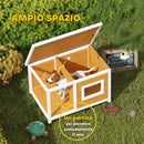 Cuccia per Cani da Esterno 85,5x62x60 cm con Veranda Coperta e Tetto Inclinabile in Legno di Abete Multicolore      