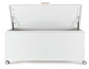 Baule Contenitore da Esterno 182x89,4x70h cm Apertura Facile e Ruote in Alluminio Ocean L Bianco 