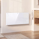 Stufa Elettrica 2000 W Termoconvettore 87x21,5x44,5 cm da Parete e Terra Compatibile con Alexa e Google Home Bianco      