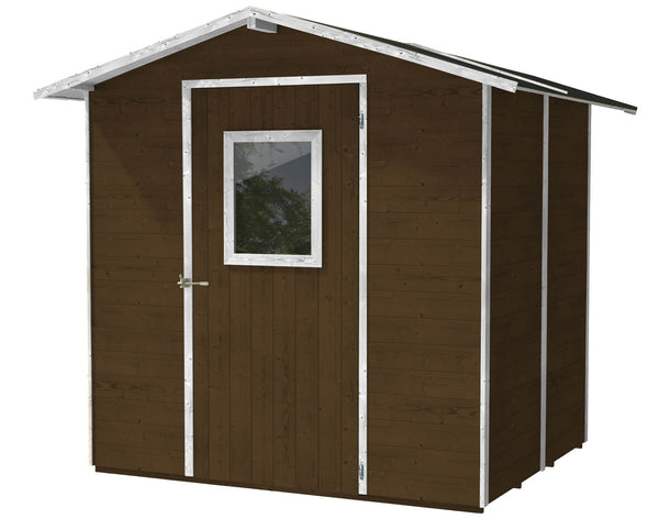 Casette Box da Giardino in Legno Porta Utensili 200x167x214 cm con Porta e Finestra Ecla Noce acquista