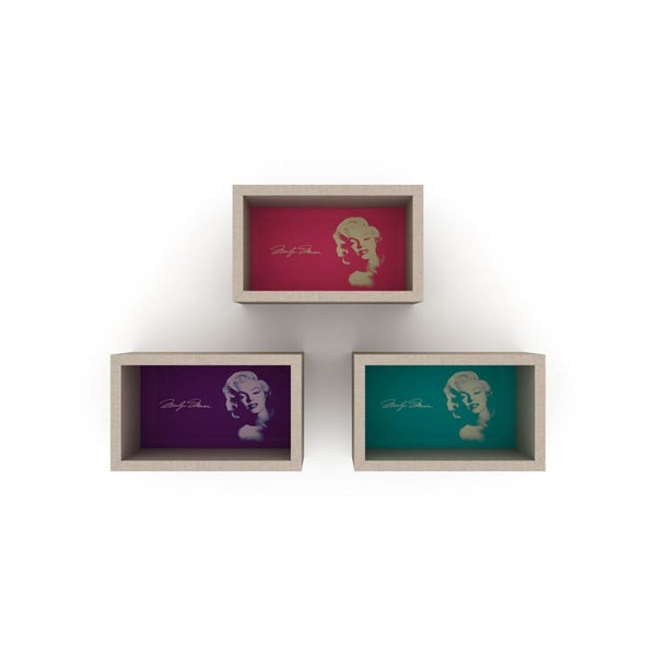 Libreria pensile Monroe 37x17x23 cm composta da 3 quadri sconto