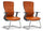 Set 2 Sedie da Ufficio Visitatori 67x52x110 cm Arya cuoio