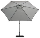 Ombrellone da Giardino Ø3 m Palo Ø38 mm in Alluminio Tessuto Dralon Acrilico Border Bianco