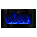 Camino Elettrico da Incasso 54,4x101,6x14 cm Effetto Fiamma 1500W Beverly Nero