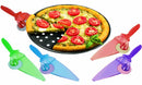 Paletta e lama rotante taglia pizza 2 in 1 in accio inox Taglia e Servi Celeste