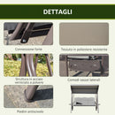 Dondolo da Giardino 3 Posti 208x121x172 cm con Tetto Regolabile Portabicchieri e Cuscini in Metallo e Tessuto Grigio Chiaro      