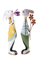 Set 2 Conigli Metallo 35 cm