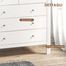 Cassettiera a 5 Cassetti 79x39,5x80,5 cm in Legno Bianco   