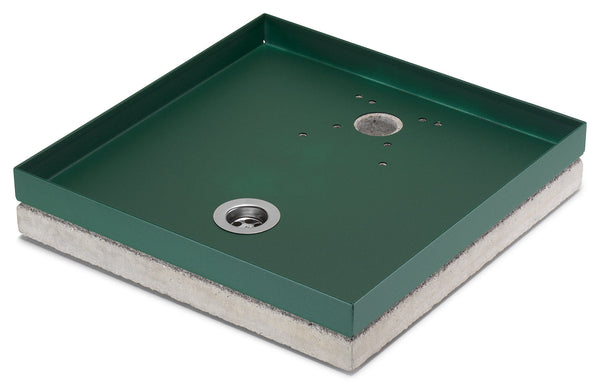 acquista Base Portaciottolo per Fontane 40x40x8 cm in Metallo con Base in Cemento Belfer 42/BSE/10 Verde