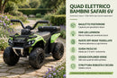 Quad Elettrico per Bambini Safari 6V con Bauletto Posteriore Verde