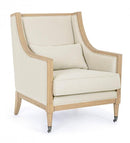 Poltrona Imbottita 75,5x88x98,5 cm in Tessuto Lino