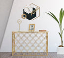 Console Arc 120x40x80,5 cm in Ferro MDF e Vetro Oro e Multicolor