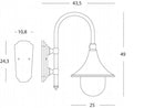 Lampada Applique in Basso Colore Nero per Esterno Linea Lampara Sovil