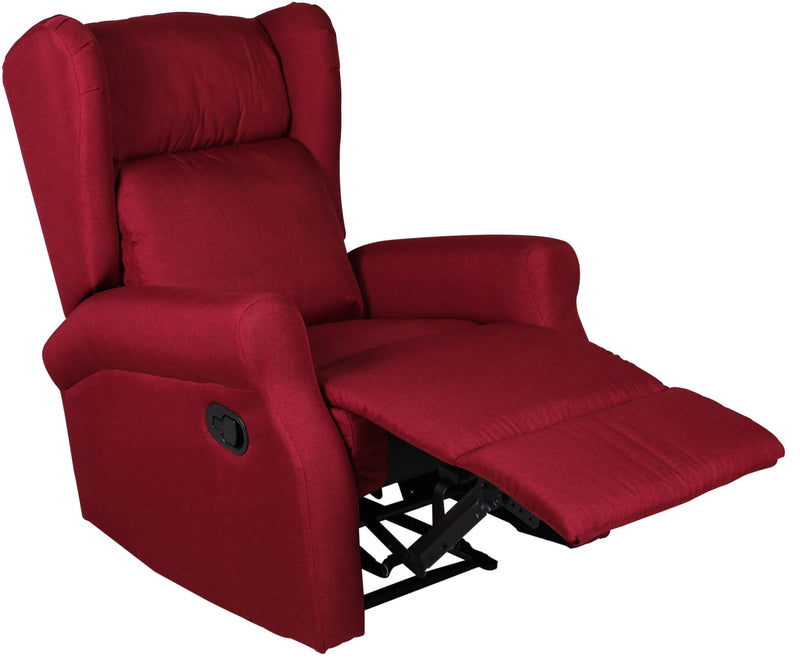 Poltrona Relax Manuale Reclinabile in Tessuto Vandi Bordeaux