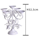 Candeliere Lavorato Composto da 5 Bracci Altezza 32,5 cm Bianco