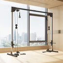 Lat Machine 245x85x207 cm con Pulegge Regolabili Stazione a Cavi con Pulldown 4 Maniglie e Carico Pesi Regolabile in Acciaio      