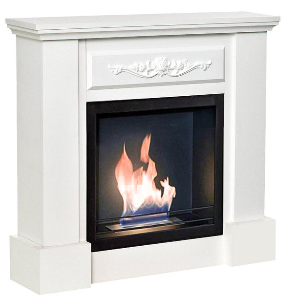 prezzo Camino a Bioetanolo da Pavimento 81x29x76 cm Versaille Bianco