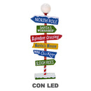 Cartello in Metallo indicazioni con Led multicolor cm 46x16,5xh106,5