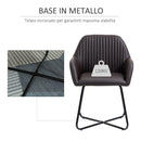 Set 2 Sedie Imbottite 60x56,5x85 cm in Similpelle Marrone