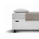 Letto Singolo Contenitore Imbottito Similpelle Bianco BoxMax Testata Soft Varie Misure
