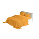 Set Lenzuola Matrimoniale Sopra Sotto e Federe Tinta Unita Rigato Arancione