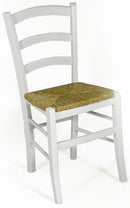 Sedia in Legno di Faggio e Paglia Paesana Bianco