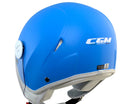 Casco Demi-Jet per Bambini Visiera Lunga CGM Magic Smile 205S Azzurro Opaco Varie Misure