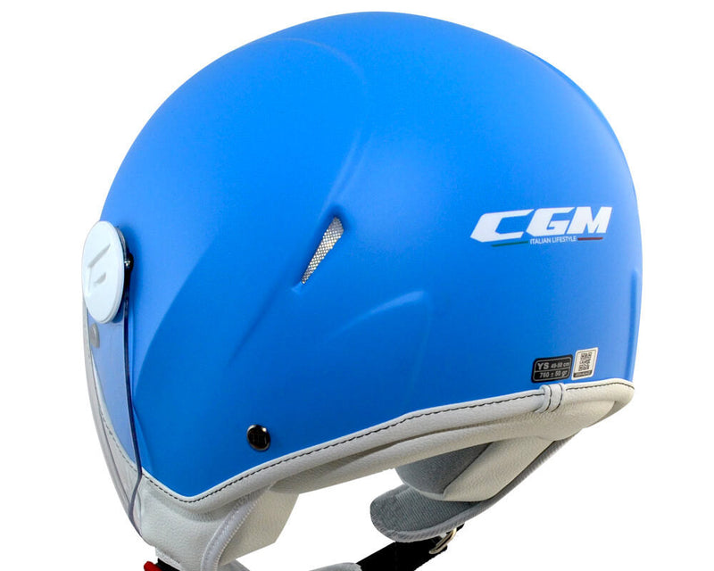 Casco Demi-Jet per Bambini Visiera Lunga CGM Magic Smile 205S Azzurro Opaco Varie Misure