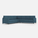 Divano Angolare 7 Posti 281x281x85 cm Karay in Tessuto Avio