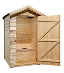 Casetta Box da Giardino 1,4x1,4 m con Pavimento e WC a Secco in Legno Picea Massello 16mm Eden