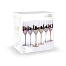 Set 6 Bicchieri da Champagne Chic Flûte in Vetro VdE Tivoli 1996 Trasparente e Gold