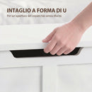 Cassapanca 100 L 80x40x45 cm con Cerniera di Sicurezza e Presa a U Portata 136 kg in Truciolato      