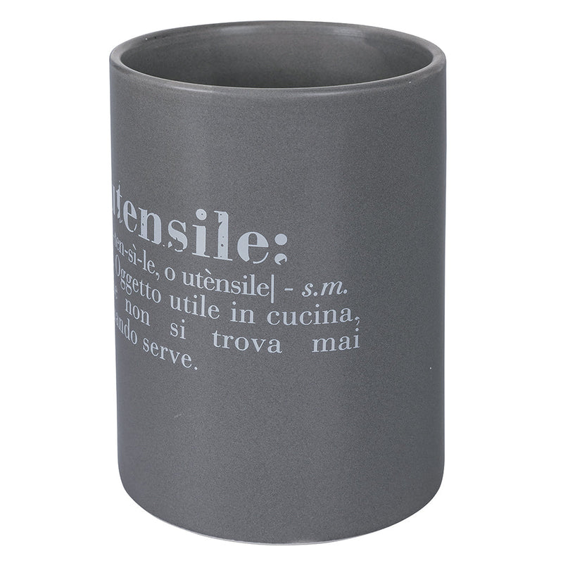 Porta Utensili da Cucina Ø10x14 cm in Ceramica VdE Tivoli 1996 Grigio