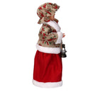 Babbo natale in tessuto signora uccellini rosso cm xh45
